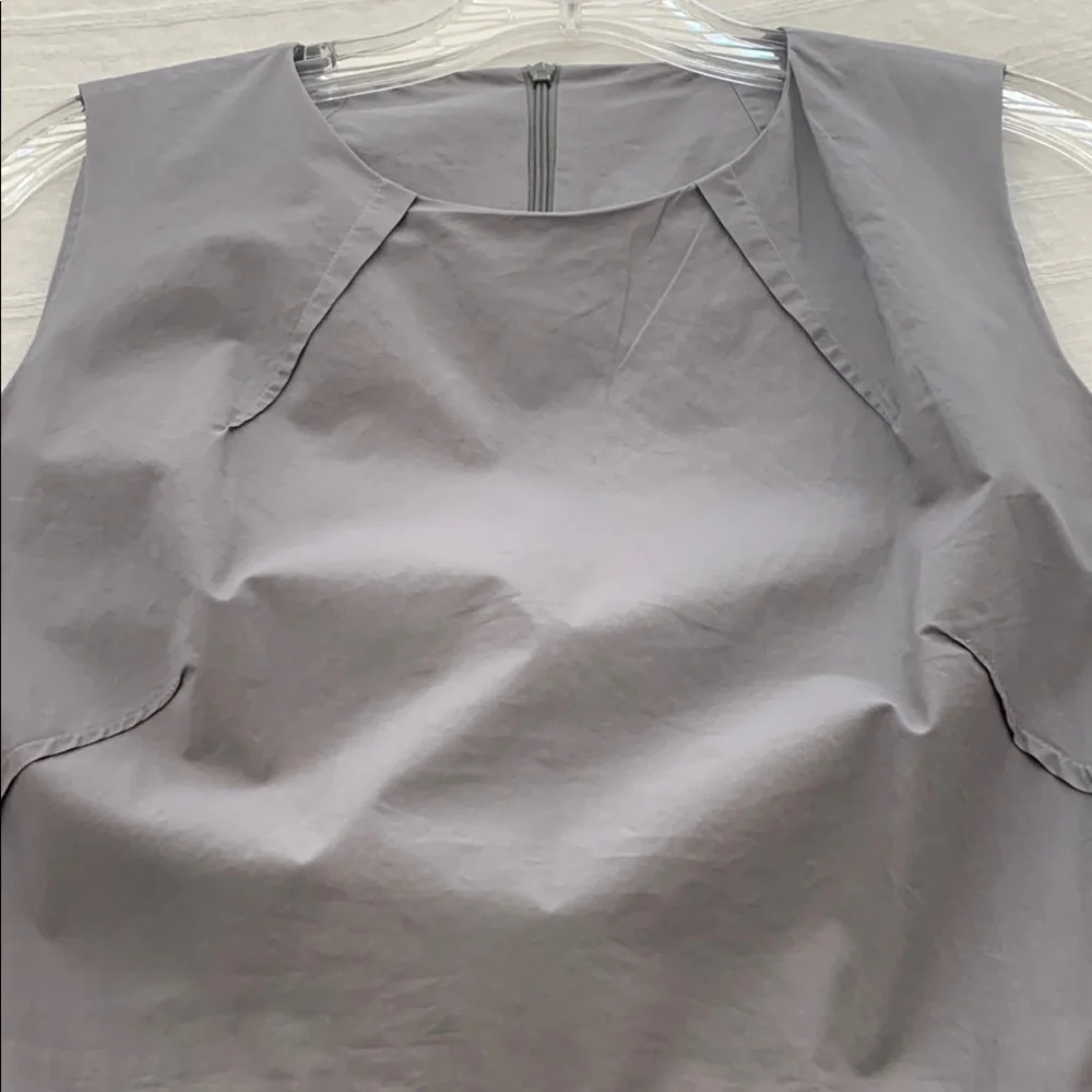 Sofie D'Hoore Gray Sheath Midi Dress Sleeveless Crew Neck - Picture 3 of 3